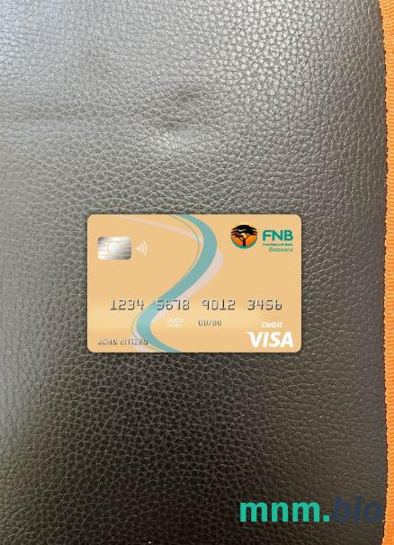 Botswana First National bank wygląd zdjęcia karty wizowej skan PSD + zdjęcie